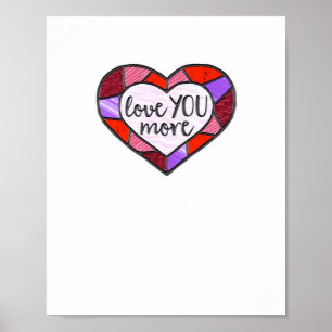 Affiche Amour Vous Plus Verre Coloré Cœur Mosaïque Artisti