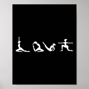 Affiche Amour Yoga Typographie Mignon Pose de méditation Y