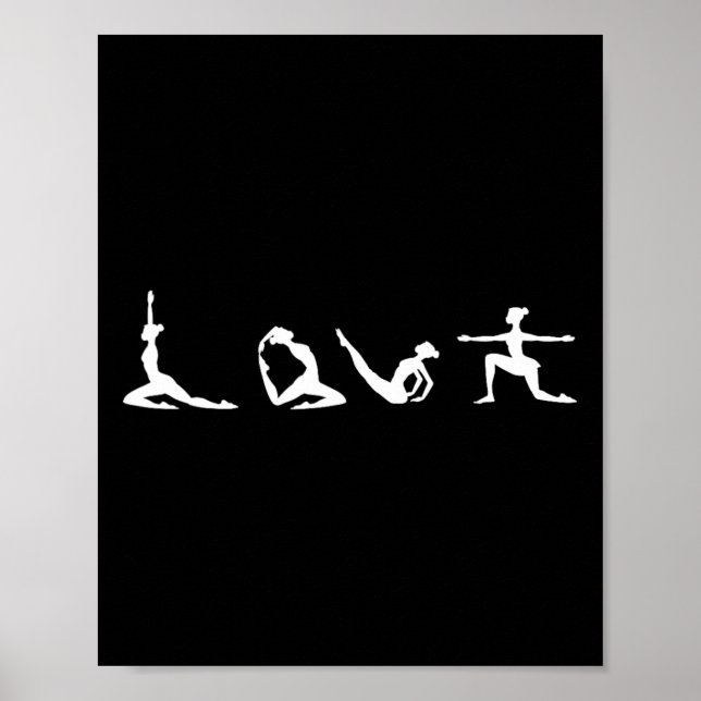 Affiche Amour Yoga Typographie Mignon Pose de méditation Y (Devant)