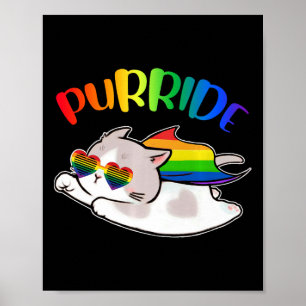 Affiche Amoureux Ally Chat Purride Lgbtq Gay pride Rainbow