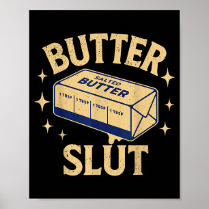 Affiche Amoureux de beurre drôle Design Rétro Vintage - Be