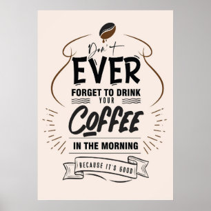 Affiche Amoureux de café Buvez votre café