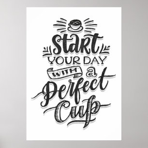 Affiche Amoureux de café Commencez votre journée avec un c
