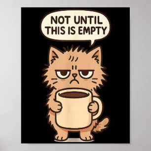 Affiche Amoureux De Café Grumpy Chat Pas De Matin Personne