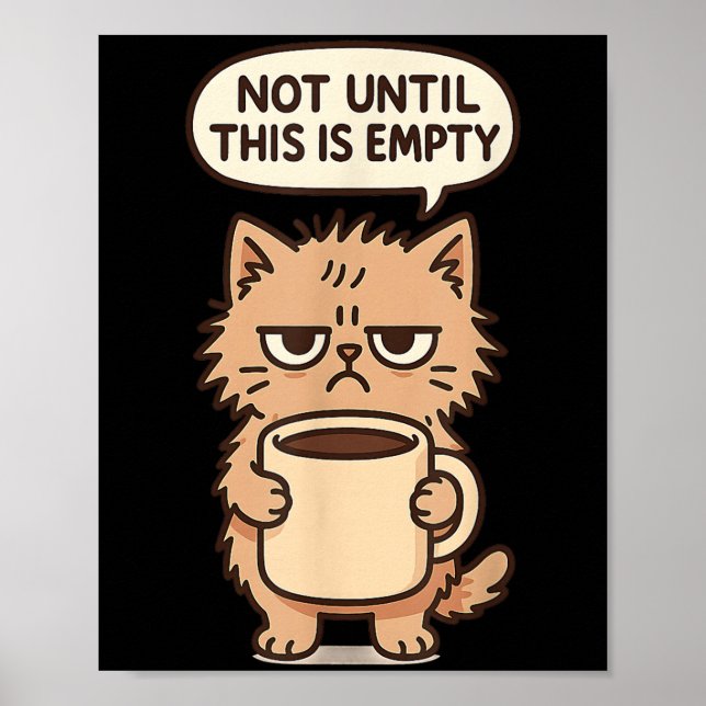Affiche Amoureux De Café Grumpy Chat Pas De Matin Personne (Devant)