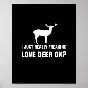 Affiche Amoureux de cerfs mignons esthétique moderne tenda