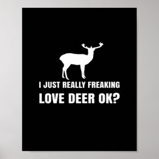 Affiche Amoureux de cerfs mignons esthétique moderne tenda