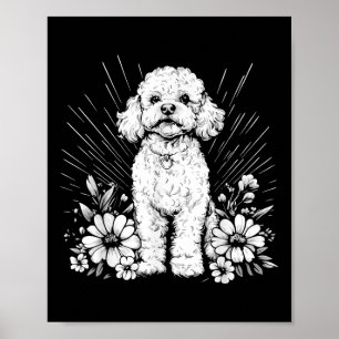 Affiche Amoureux de chien caniche Tatouage de style rétro