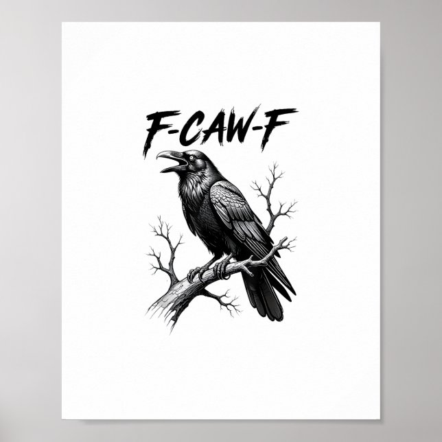Affiche Amoureux de corbeau F Caw F Mème Style Classique (Devant)