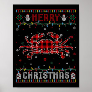 Affiche Amoureux de crabe de Noël moche Noël Amateurs d'éc