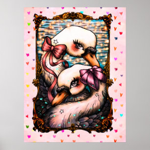 Affiche Amoureux de cygnes