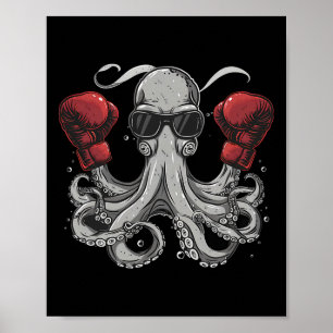 Affiche Amoureux de la boxe Poulpe Océan Créature marine B
