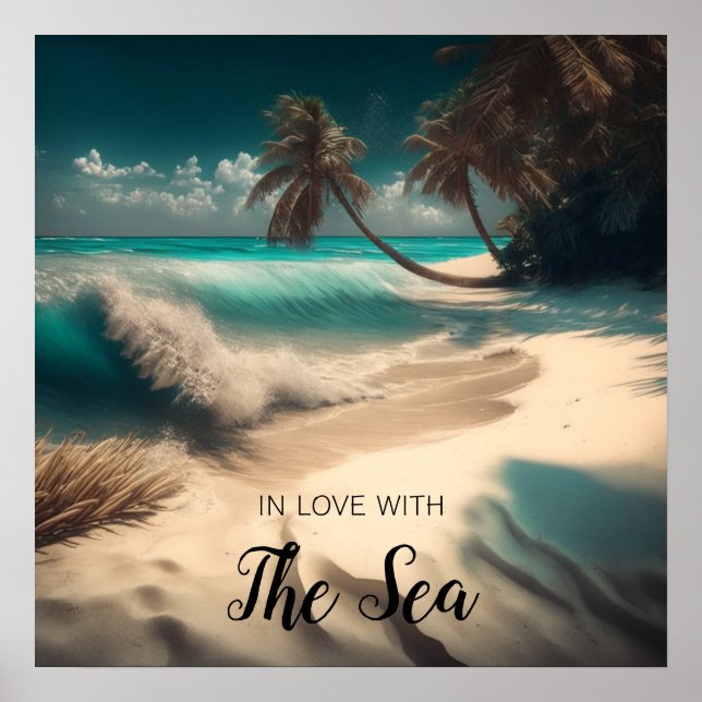 Affiche Amoureux de la mer | Art tropical (Devant)