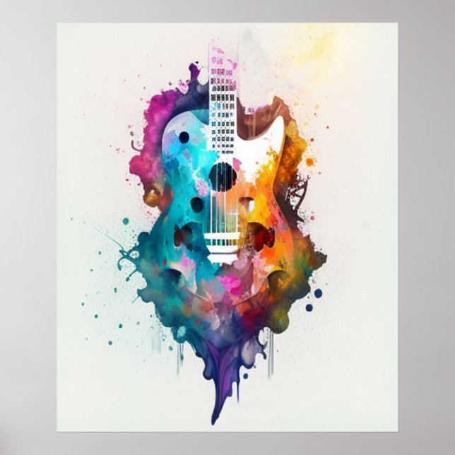 Affiche amoureux de la musique-guitare (Devant)