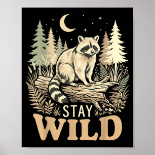 Affiche Amoureux de la nature des ratons laveurs restez sa