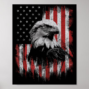 Affiche Amoureux de l'aigle américain 4 juillet Patriotiqu