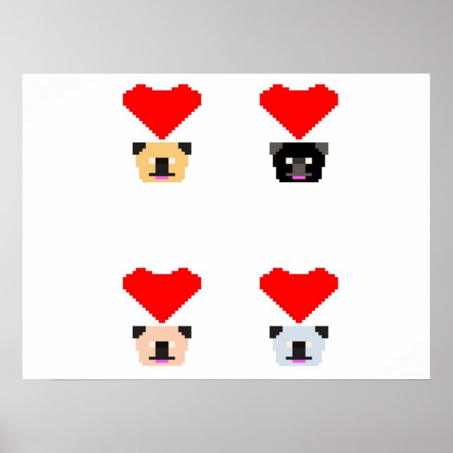 Affiche Amoureux de les chiens carlins | L'amour de tous l (Devant)