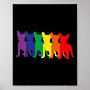 Affiche Amoureux de les chiens de Silhouettes Chihuahua