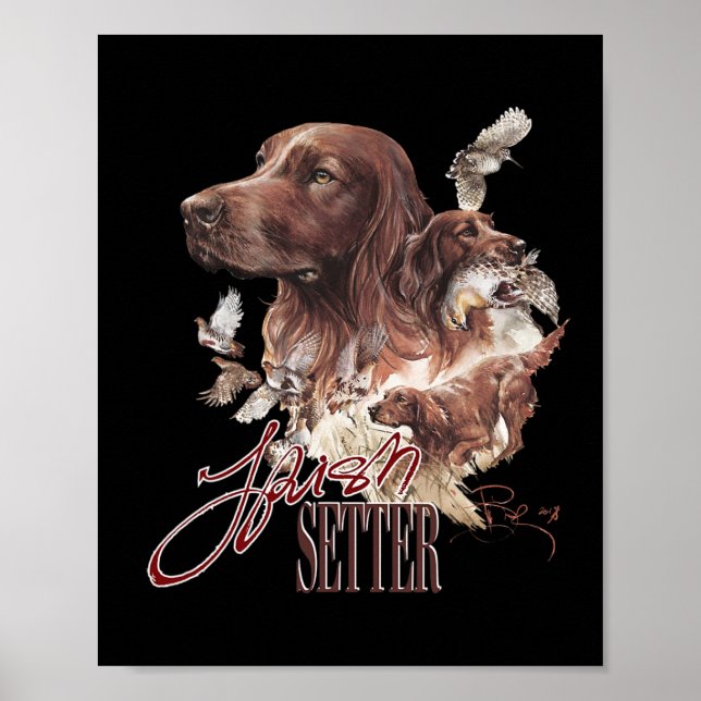 Affiche Amoureux de les chiens irlandais Setter (Devant)