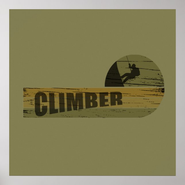 Affiche amoureux de l'escalade grimpeur (Devant)