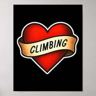 Affiche Amoureux de l'escalade Grimpeur
