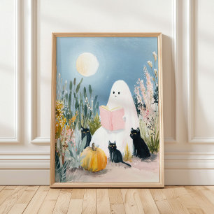 Affiche Amoureux de livres fantaisistes d'Halloween Fantôm