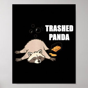 Affiche Amoureux de Panda Ivre Raton Laveur Démoli Drôle T