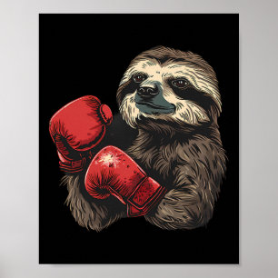 Affiche Amoureux de paresseux de boxe Gants de boxe Kickbo