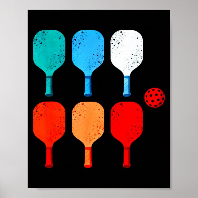 Affiche amoureux de pickleball sport de raquette  (Devant)