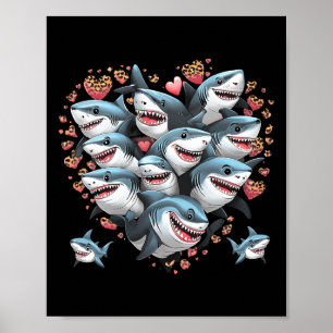 Affiche Amoureux de requins plongeurs marins requins forma