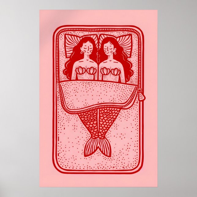 Affiche Amoureux de Sirènes, Impression d'Art de L (Devant)