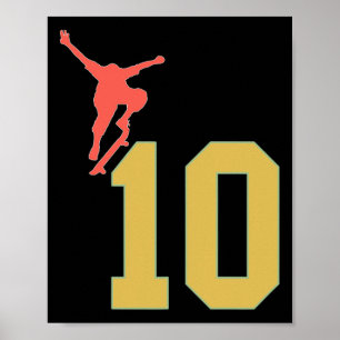 Affiche Amoureux de skateboard pour 10 ans de Skateuse 10