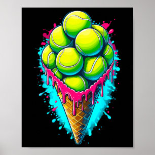 Affiche Amoureux de Softball Crème Glacée Dégoulinante Sof