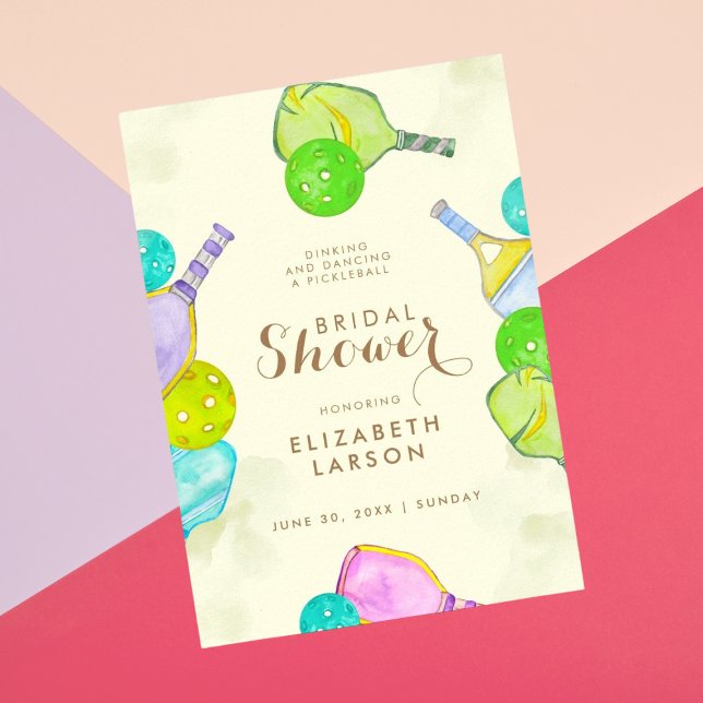 Affiche Amoureux de sport Aquarelle Thème Pickleball Marié (Créateur téléchargé)