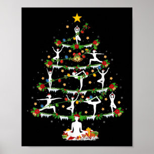 Affiche Amoureux de yoga Éclairage de Noël Arbre de Noël d