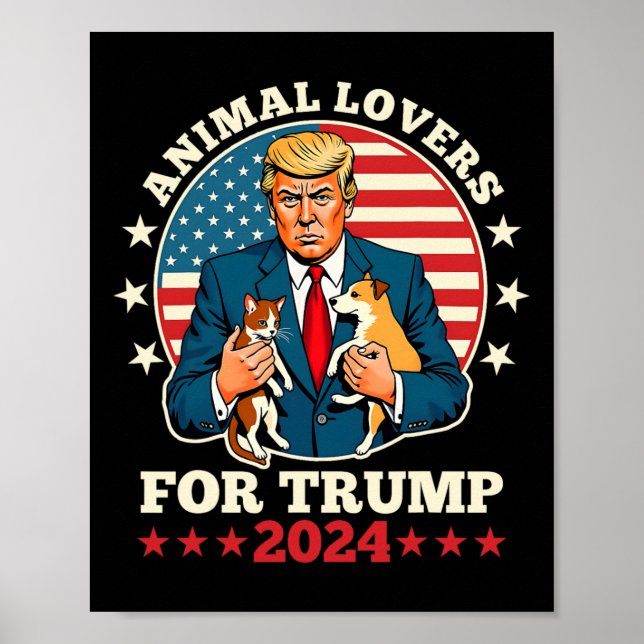 Affiche Amoureux des animaux De La Campagne Trump 2024 Cat (Devant)