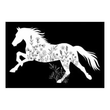 Amoureux des animaux Floral Horse