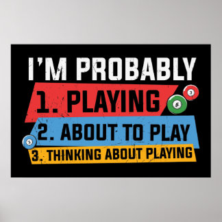 Affiche amoureux des billards