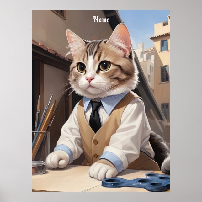 Affiche Amoureux des chats de l'architecte de chat sophist (Devant)