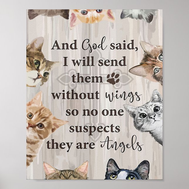 Affiche Amoureux des chats Dieu Envoyez-moi des chats (Devant)