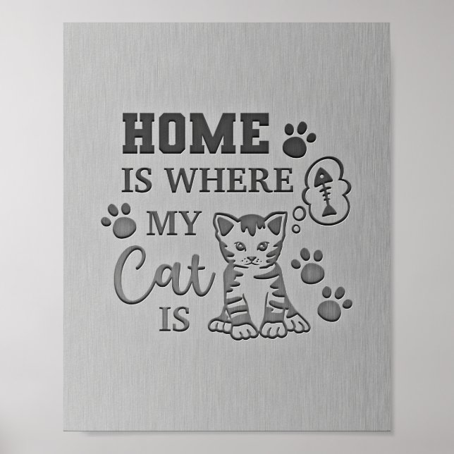 Affiche Amoureux des chats Home Est Où Mon Chat (Devant)