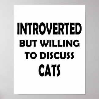 Affiche Amoureux des chats Introvert - Drôle Design