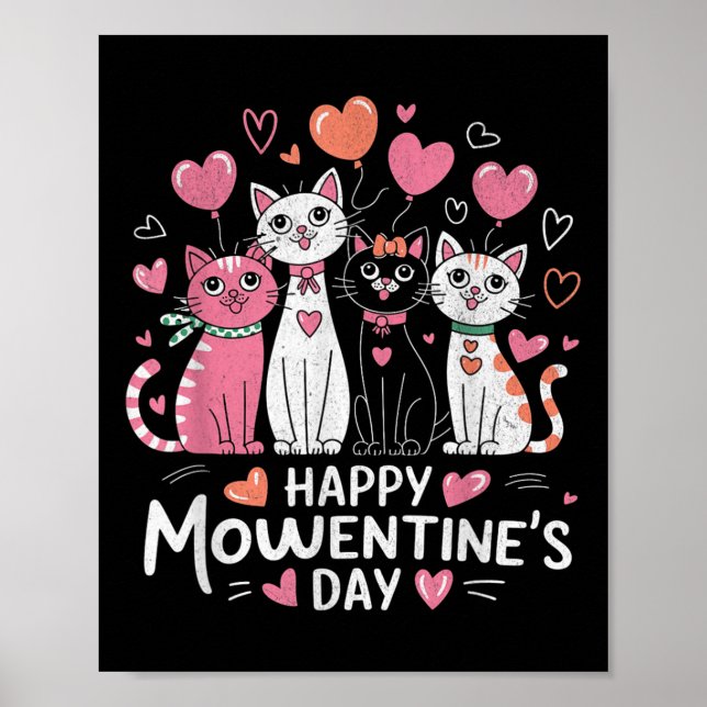 Affiche Amoureux des chats Kitten Joyeux Saint Valentin Ho (Devant)