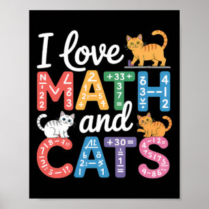 Affiche Amoureux des chats mathématiques Prof de maths drô