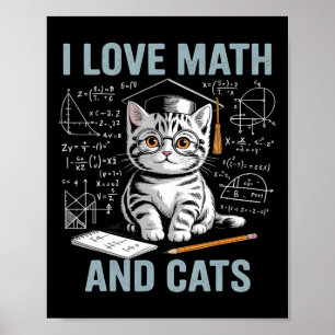 Affiche Amoureux des chats mathématiques Prof de maths drô
