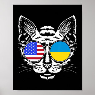 Affiche Amoureux des chats Nous drapeau ukrainien Ukraine