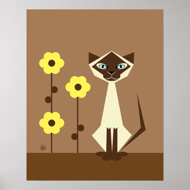 Affiche Amoureux des chats siamois (Devant)