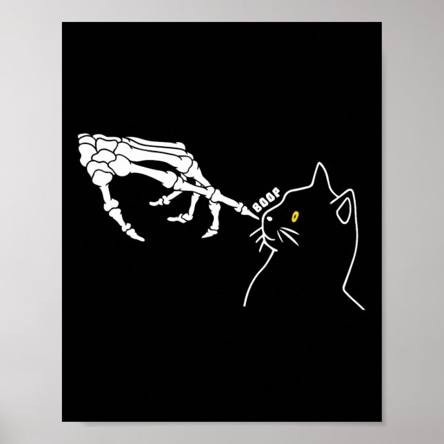 Affiche Amoureux des chats Squelette Mains Boop Funny Hall (Devant)