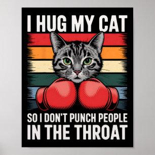 Affiche Amoureux des chats Ventilateur de boxe I Hug Chat