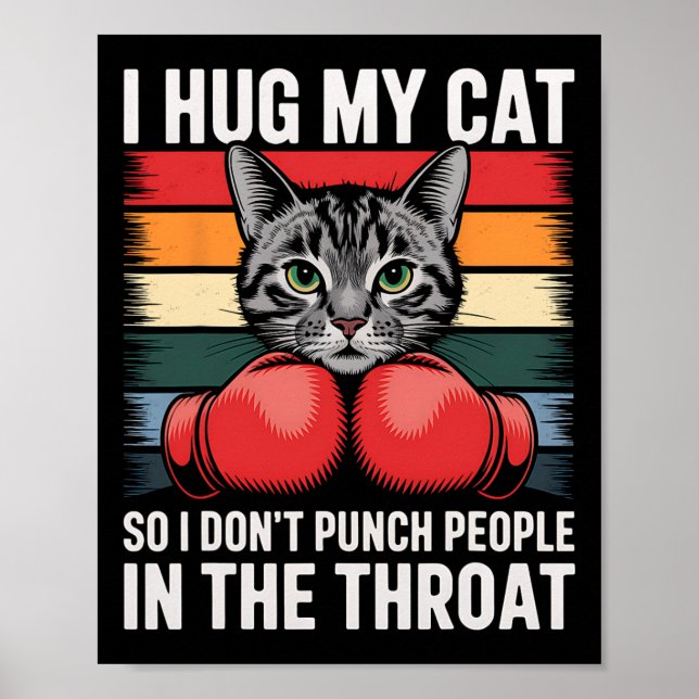 Affiche Amoureux des chats Ventilateur de boxe I Hug Chat  (Devant)